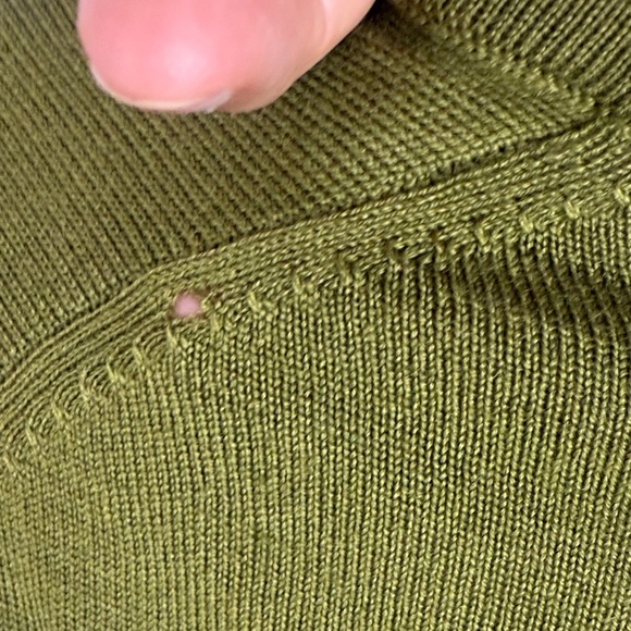 Britches Merino Wool Blend V-Neck Long Sleeve Olive Green Men's Small Sweater - Picture 10 of 10